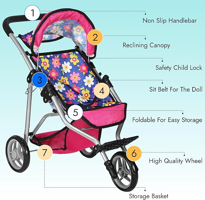 fash n kolor® Baby Doll Stroller Gift for Kids, Toy