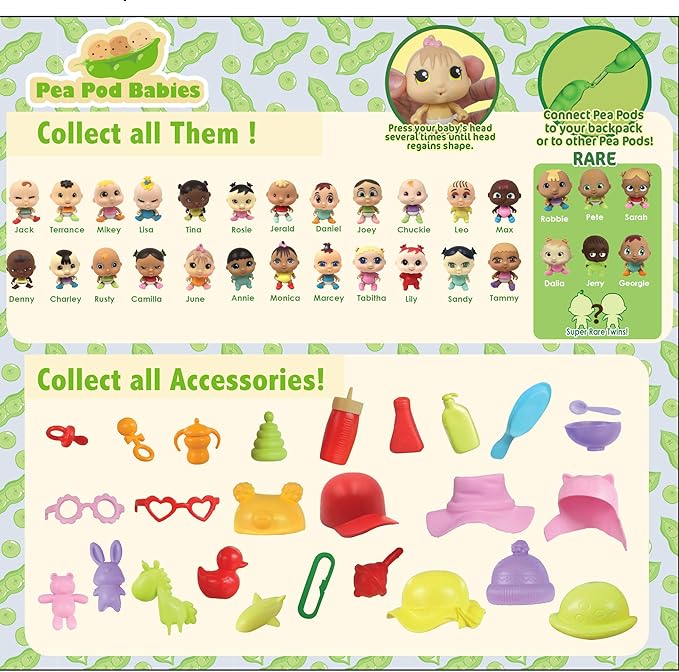 Pea Pod Babies Bundle (Set of 2) - Collectible Mystery Surprise Toys with Mini Baby, Clothing