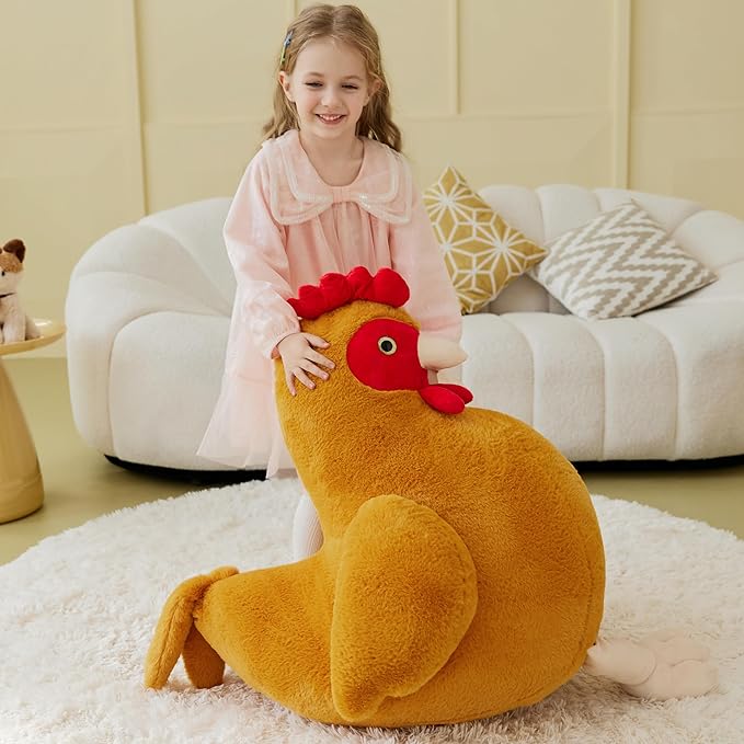 IKASA Giant Chicken Stuffed Animl Plush Toy,Big Large Jumbo Soft Toys 25.5" Huge
