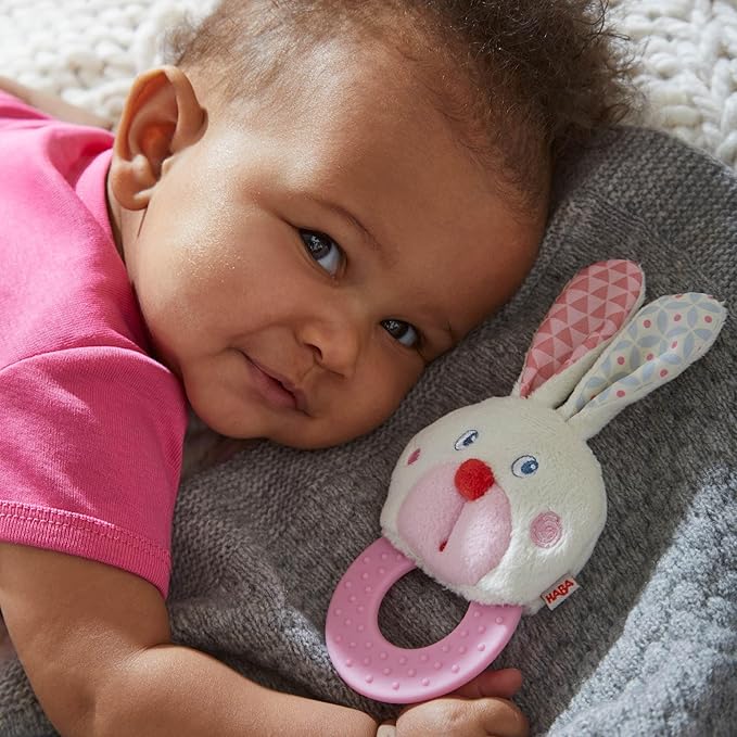 HABA Chomp Champ Bunny Teether - with Crinkle Ears and