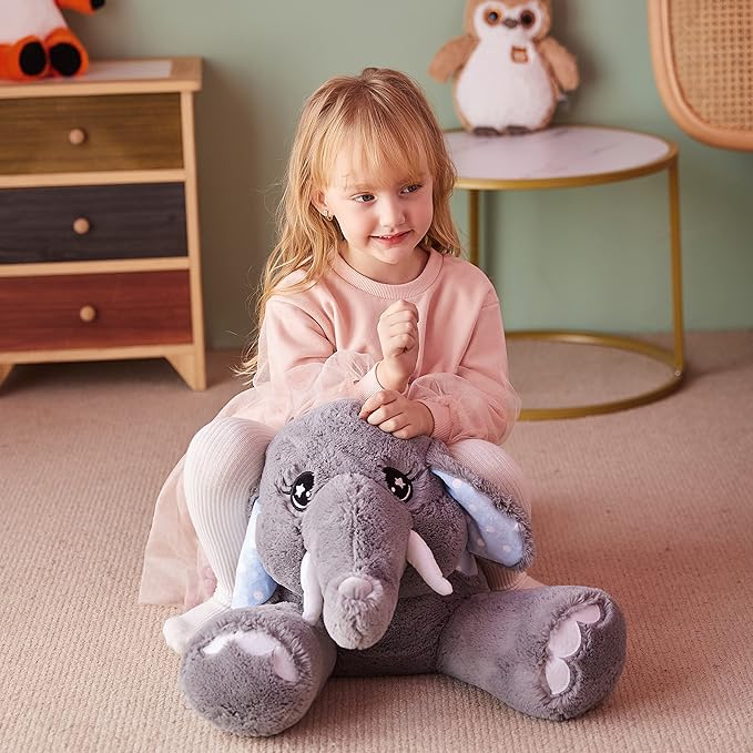 IKASA Large Elephant Stuffed Animal Plush Toy,29" Giant Elephant Big Jumbo Soft Toys