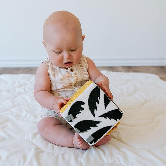 Wee Gallery Soft Block, Jungle - Sensory Stimulation Baby Toy 0-3-6-9-12-24 Months