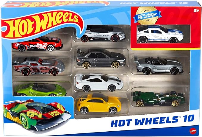Hot Wheels Toy Cars & Trucks 10-Pack, Set of 10 1:64 Scale Vehicles