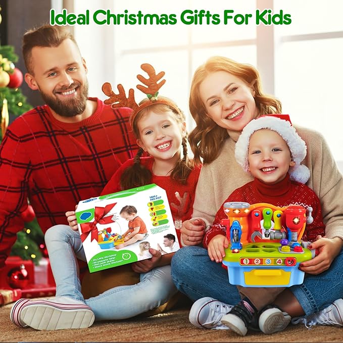 Toys for 1 Year Old Boy, Musical Learning Workbench for Toddler Toys Age 1-2 12-18 Months 1 Year