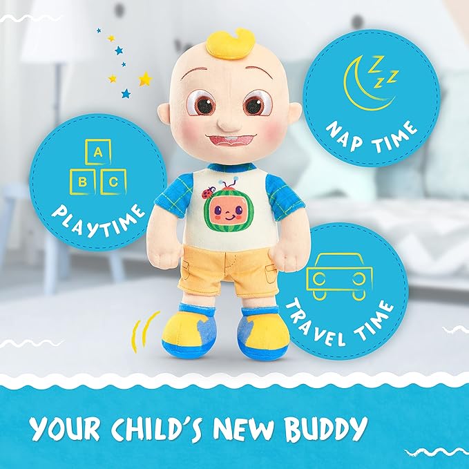 Just Play Cocomelon 100% Recycled Materials 13-inch JJ Plush Stuffed Doll, Super-Soft and Huggable, Kids Toys for Ages 18 Month (Pack of 4)