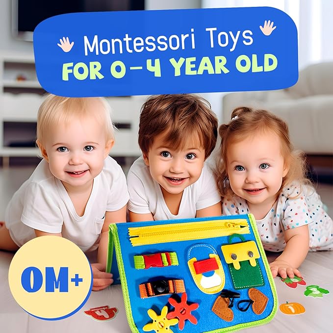 Hely Cancy Toddler Busy Board, Montessori Toys for 0 1 2 3 4 5