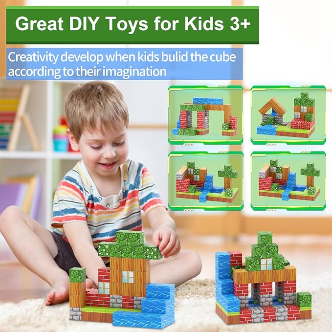 Magnetic Blocks Toys for Boys & Girls Age 6 7 8 9 10, Stacking Building Toys for Toddlers Fidget Cubes Sensory Toy for Kids