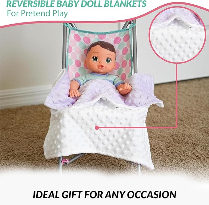 Baby Doll Blanket Set for 18 Inch, 15 Inch 12 Inch 2 Miniature, 17" Baby