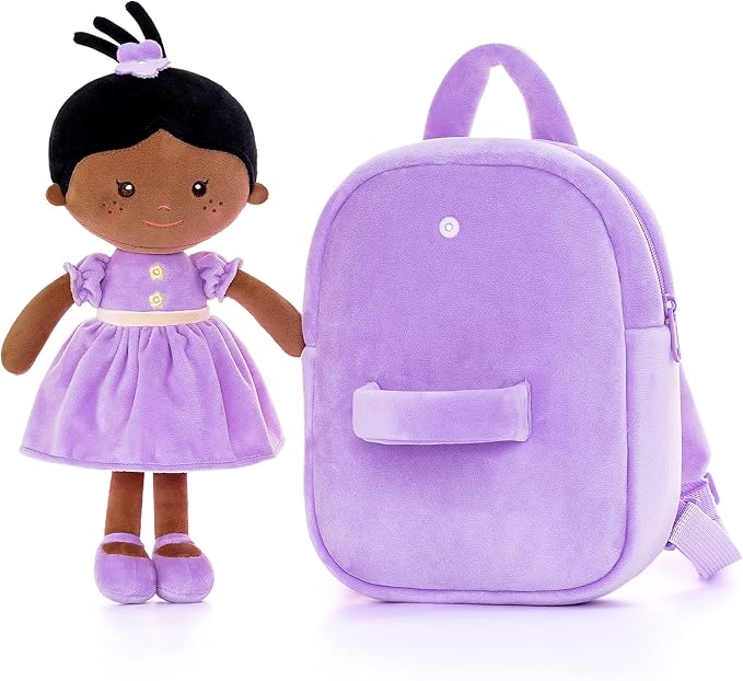 Onetoo Toddler Backpack Kids Backpacks with Soft Tanned Baby Dolls 9"