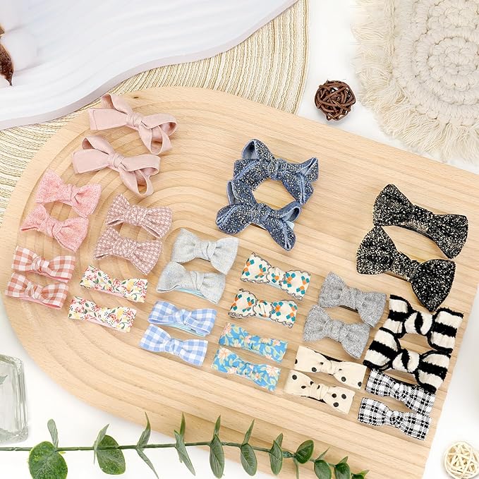 Baby Hair Clips,10Pcs 2" Fully Lined Hair Bow Clips for Babies