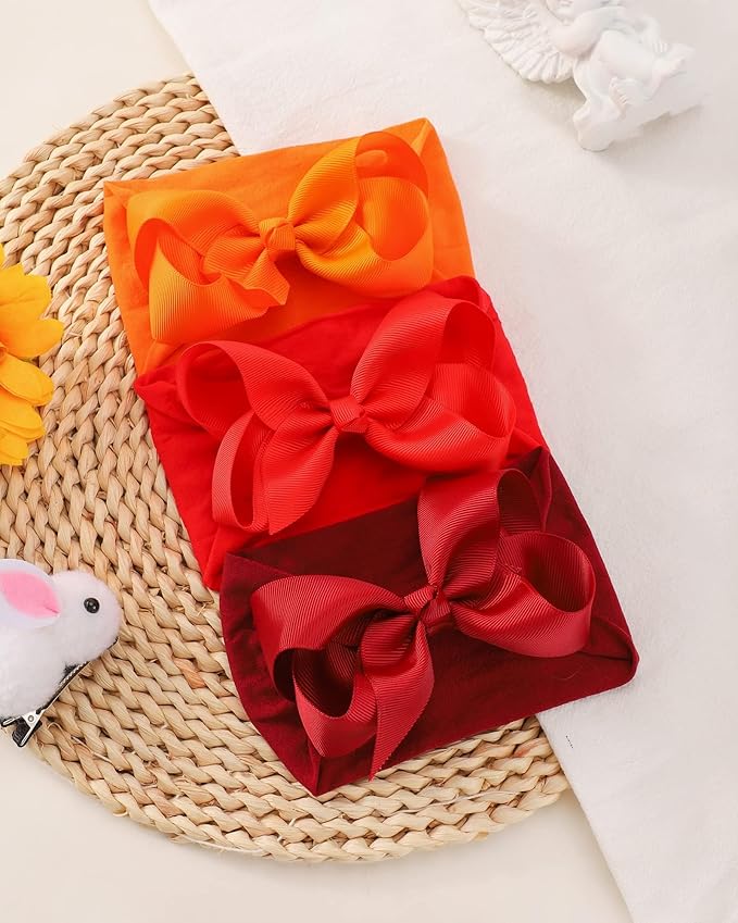 doboi 20pcs Baby Headbands and Hair Bows Set - 4 Inches Nylon Headbands with Bows for Newborns, Infants