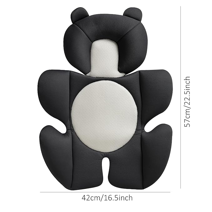 Baby Support Cushion - Breathable 3D Mesh Infant Insert for Strollers, Car Seats, High Chairs, and More - Perfect for Newborns (Black)