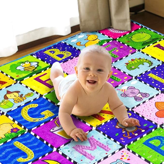 teytoy Baby Cotton, Crawling Mat Super Soft Carpet Plush Surface Non-Slip Design (59 x 44 Inch)