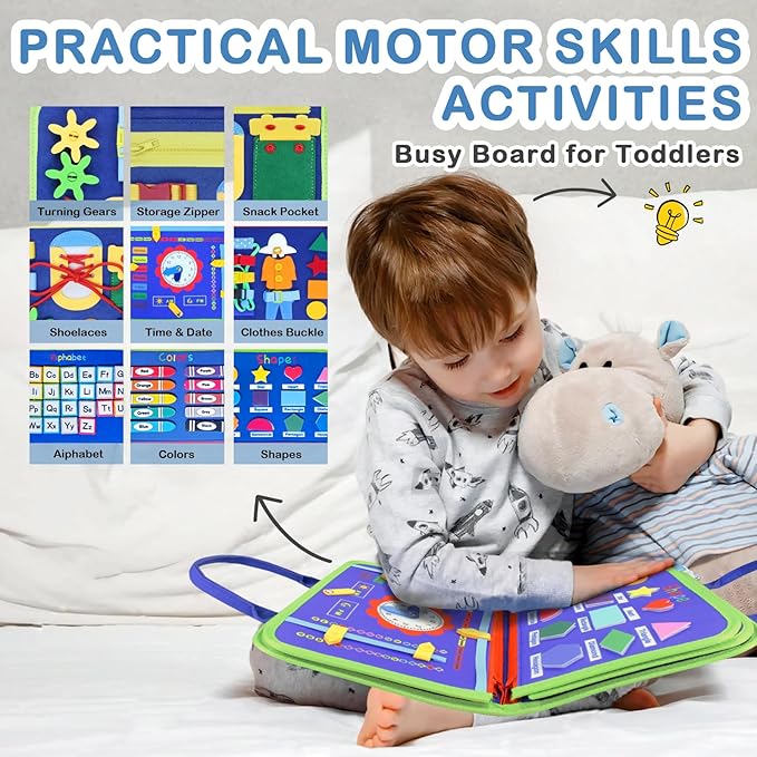 Hi-Tech Busy Board Toys, Busy Book for Toddlers 1-5 Year Old