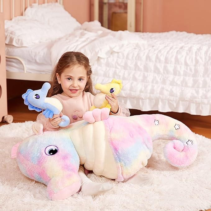IKASA Giant Seahorse Stuffed Animal Plush Toy,30" Large Sea Horse Cute Jumbo Soft Toys