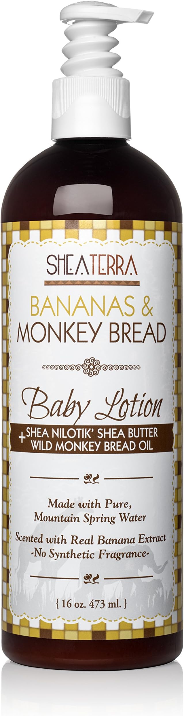 Shea Terra Organics Mama and Baby Collection | Bananas & Monkey Bread Baby Lotion 16oz