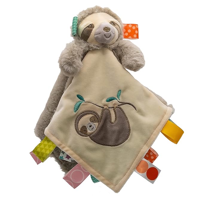 Taggies Soothing Sensory Stuffed Animal Security Blanket, Molasses Sloth 13 x 13-Inches