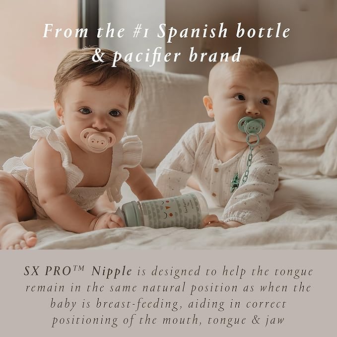 Suavinex Bonhomia SX PRO Physiological Pacifier, Supports Breastfeeding Babies 0-6 Months,
