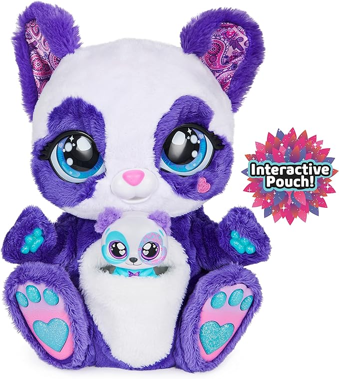Interactive Panda-Roo Plush Toy with Mystery Baby-Roo Surprise - Over 150 Sounds & Actions, 10+ Engaging Games 5+