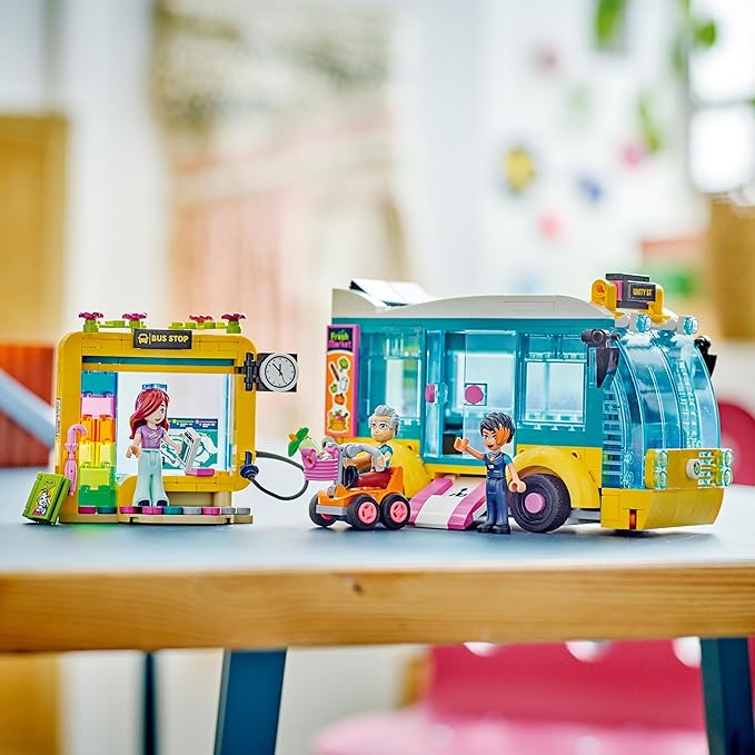 LEGO Friends Heartlake City Bus, Creative Building Toy for Girls & Boys Ages 7 and Up, with a Buildable Bus, Mobility Scooter and 3 Minidolls, Birthday Gift for Kids Who Love Pretend Play, 41759