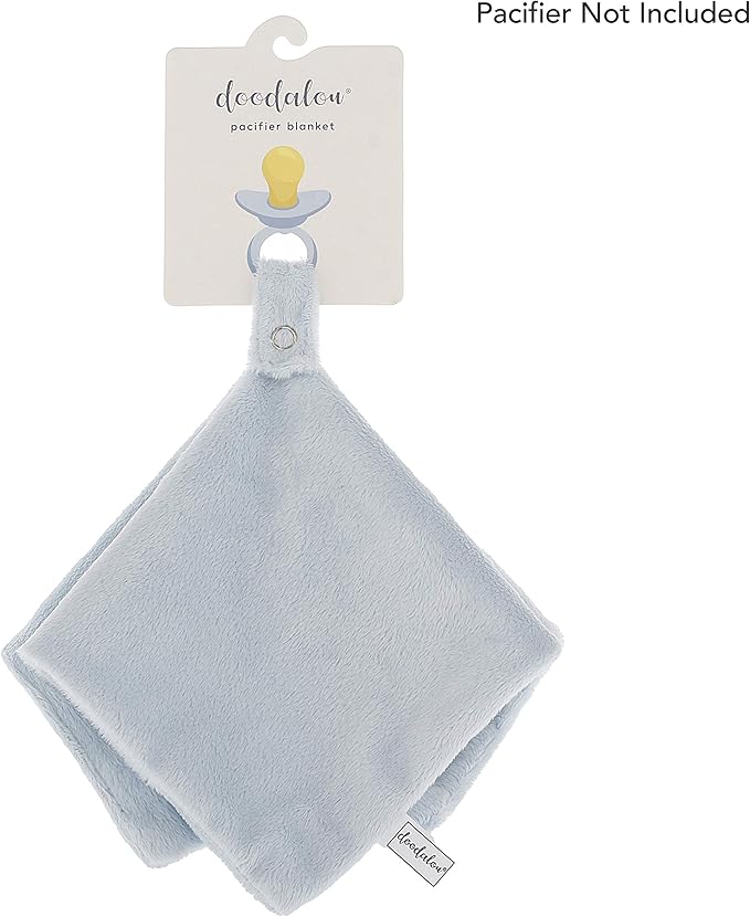 Ultra Soft Cotton Minky Velboa Baby Blanket with Snap Closure for Pacifier or Teether, Machine Washable 12 inch 12 inch