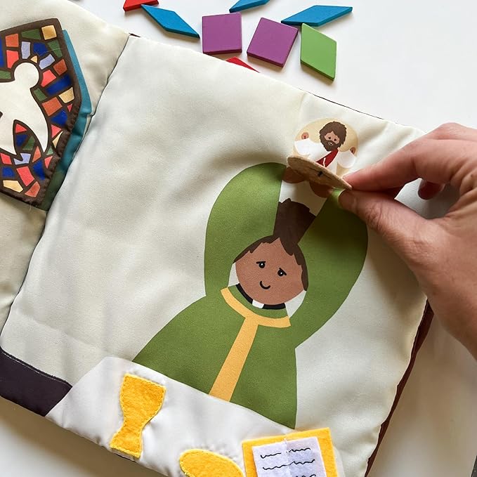 "Where is Jesus" Interactive Quiet Book for Young Believers - Discover Catholic Teachings with Engaging Exploration