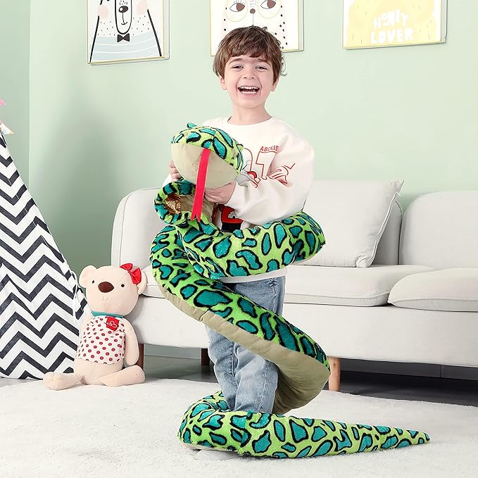 IKASA Giant Snake Stuffed Animal Plush Toy,106" Large Cobra Cute Jumbo Soft Toys