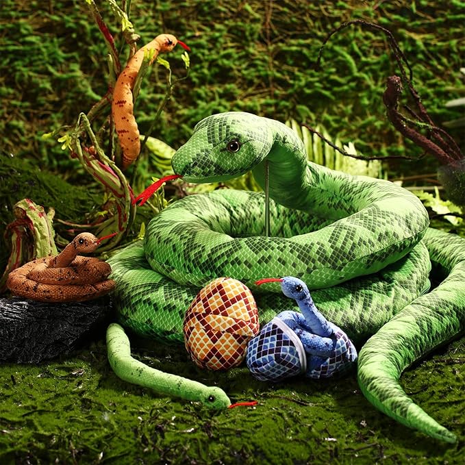 Hiboom 7 in 1 Snake Plush Toys 118 Inch Giant