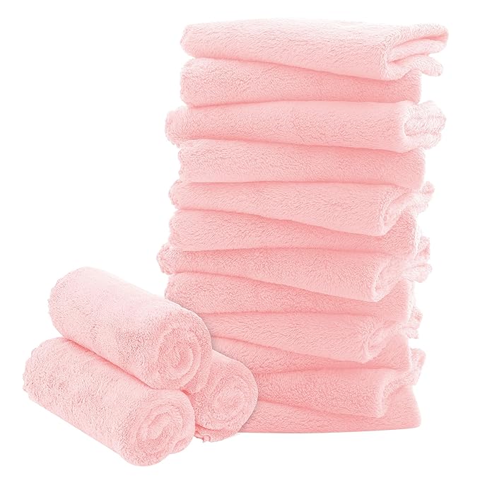 32 Pack Baby Washcloths - Luxury Coral Fleece 10x10 Inch
