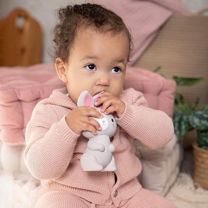 Ingenuity Sylvi Natural Rubber Teether 5.75" Toy, BPA Free 3+ Months,