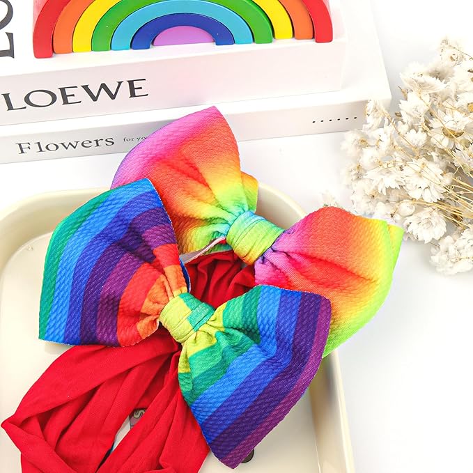 YanJie Rainbow Pride Headbands - Bows for Baby Girls, Newborns