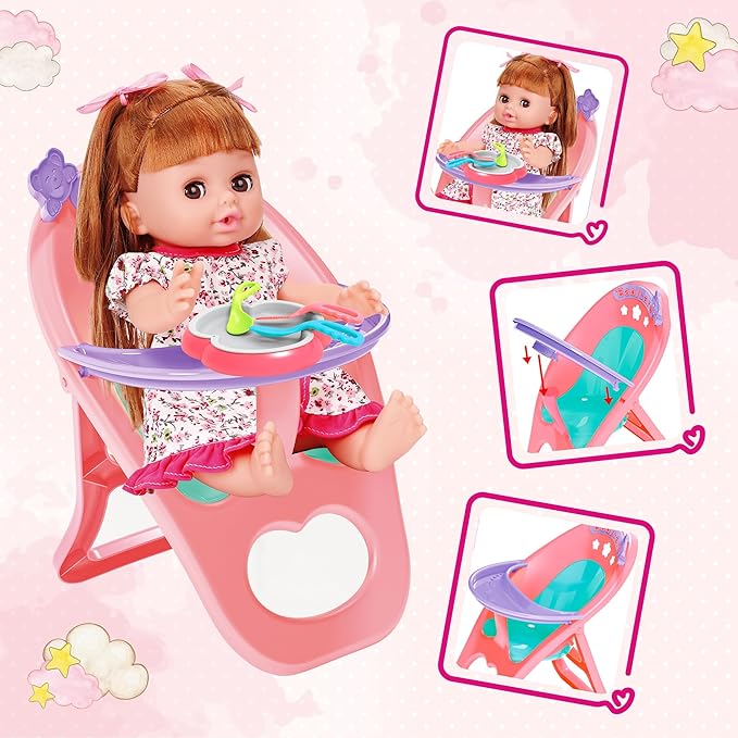 Baby Doll Toys Set, 14" Doll Toys 25Pcs Doll 3 4 5 6+