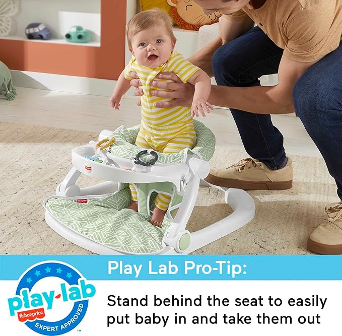 Fisher-Price Baby Portable Baby Chair Sit-Me-Up Floor Seat with Snack