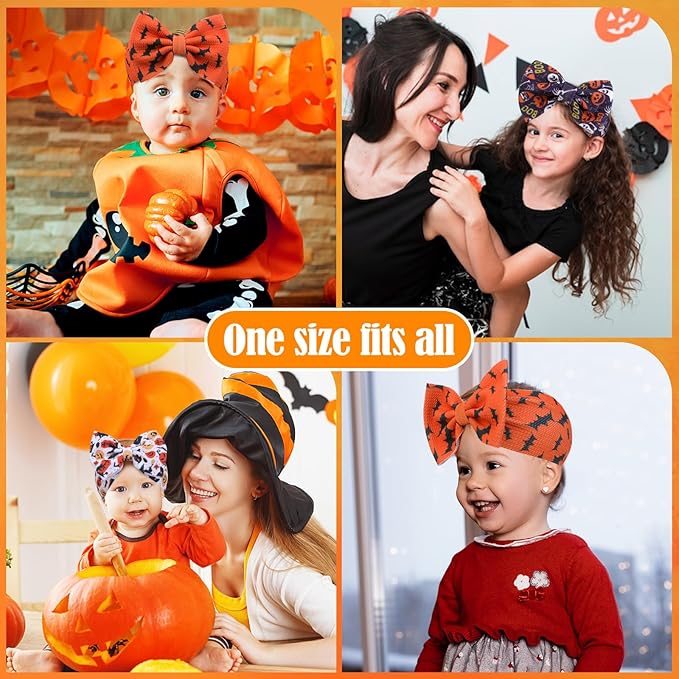 3pcs Halloween Headbands for Baby Girls, Trick or Treat Elastic