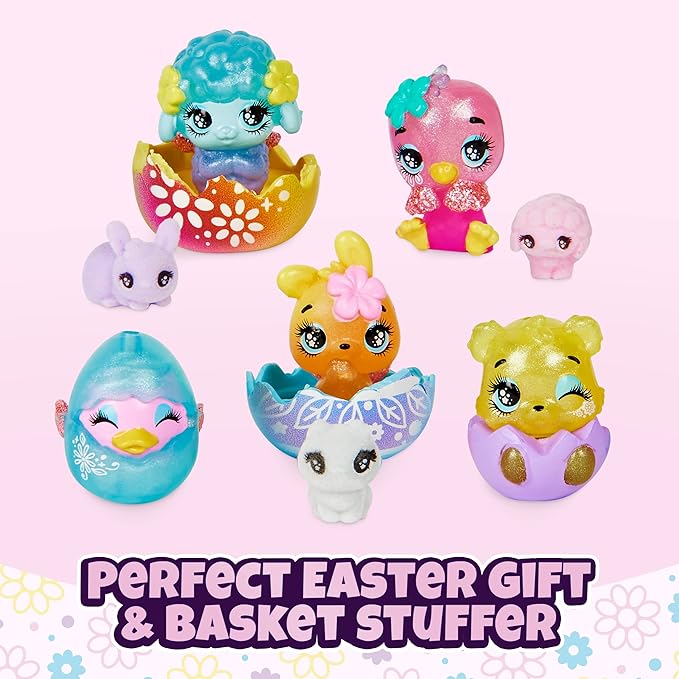 Hatchimals CollEGGtibles, Spring Toy Basket with 5 and 3 Pets 5 and
