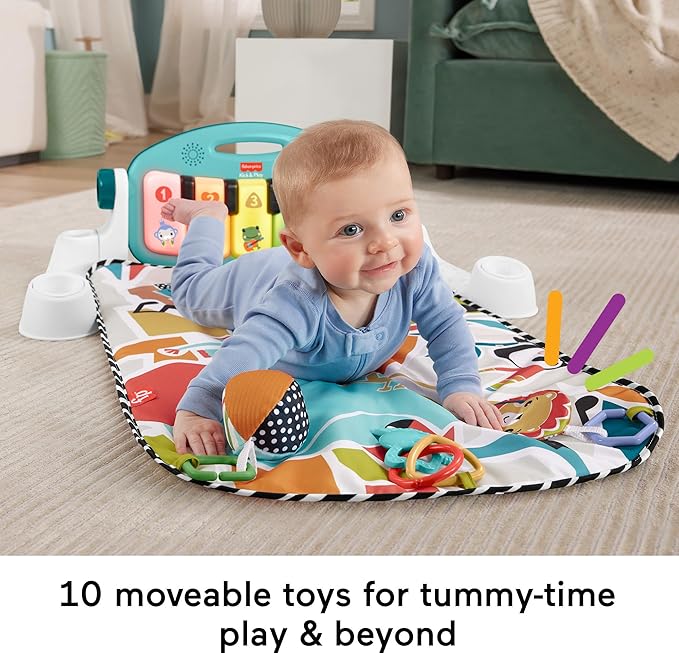 Fisher-Price Baby Portable Chair with Snack Tray, Sit Me Up Floor Seat with Linkable Clacker & Teether Toys