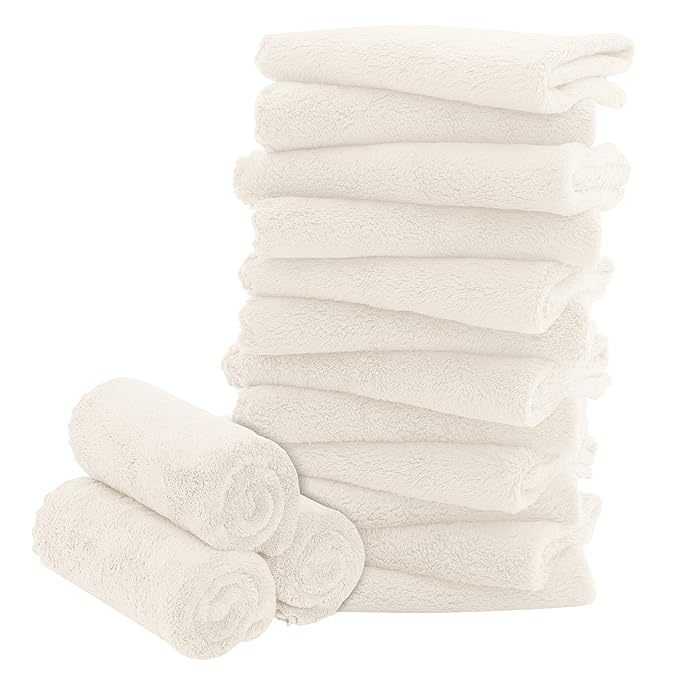 16 Pack Baby Washcloths - Luxury Coral Fleece 10x10 Inch