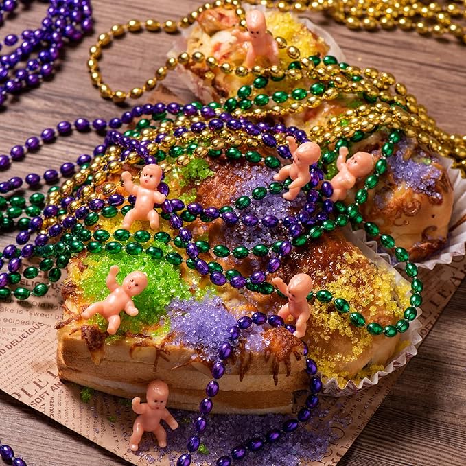 1.2" King Cake Babies Mini Plastic Babies for Baby Shower 30Pcs(Latin)