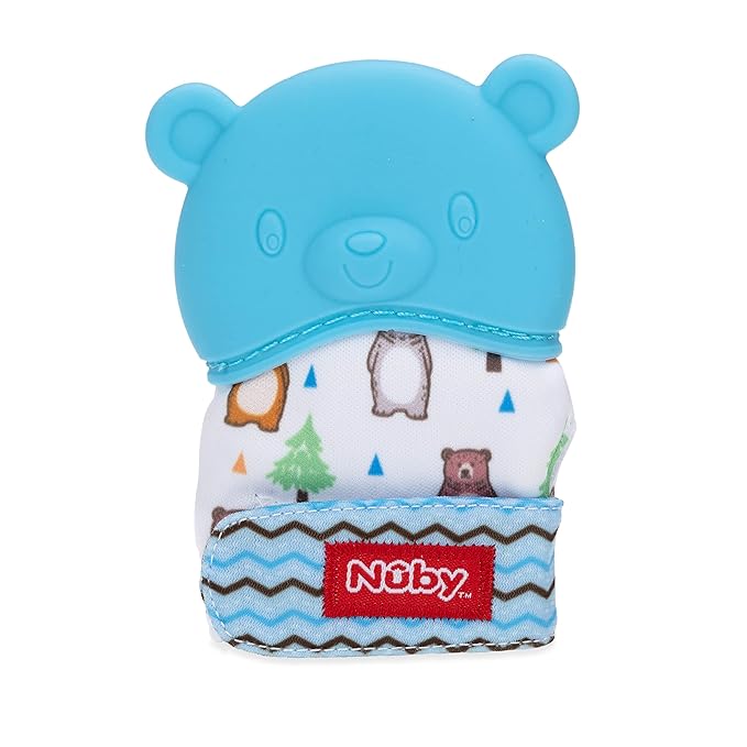 Nuby Happy Hands Silicone Teething Mitten - Baby Teething Toy 3+ Months