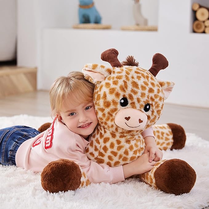 IKASA Large Giraffe Stuffed Animal Plush Toys,Soft Toy 30" Giant Cute Huge Big Size Jumbo Kawaii Fluffy Plushy Fat Oversized Plushie