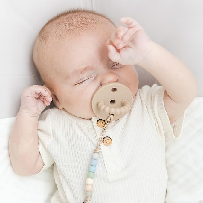Ryan & Rose Cutie PAT Pacifier Teether (Bulb, Tan)