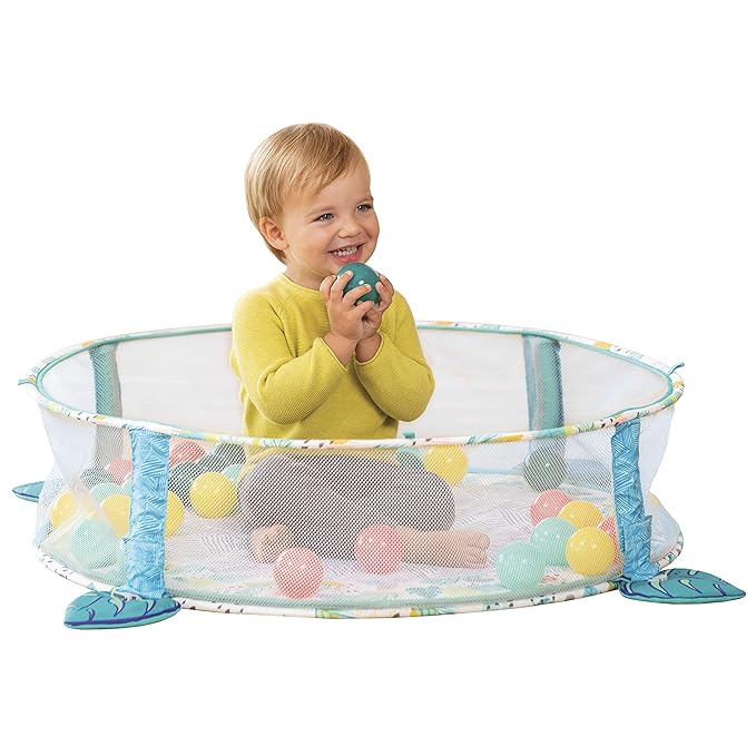 Infantino 4-in-1 Sloth Jumbo - Combination Baby Activity Gym and Ball Pit for Sensory Exploration and Motor Skill Development, for Newborns