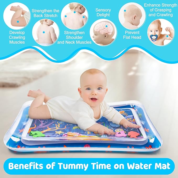 Tummy Time Water Mat丨Inflatable Tummy Time Water Play Mat 3 to 12 Months