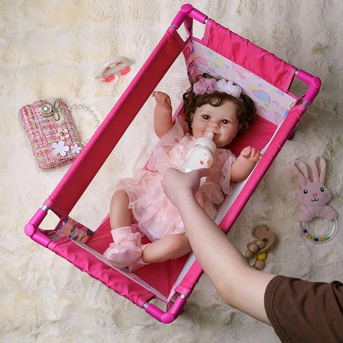 BABESIDE Baby Doll Crib, Baby Doll Bed for 17-21 Dolls