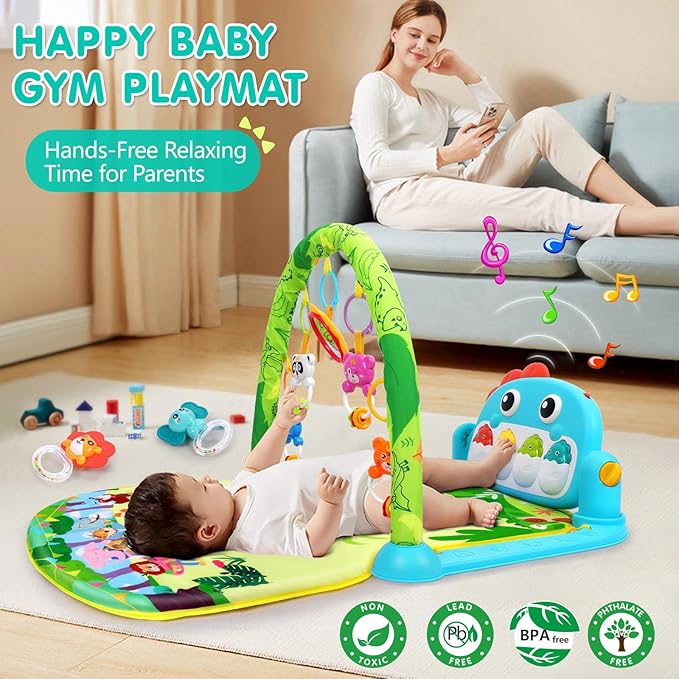 Baby Play Mat Baby Toys Tummy Time Mat Baby Activity 0-6 6-12
