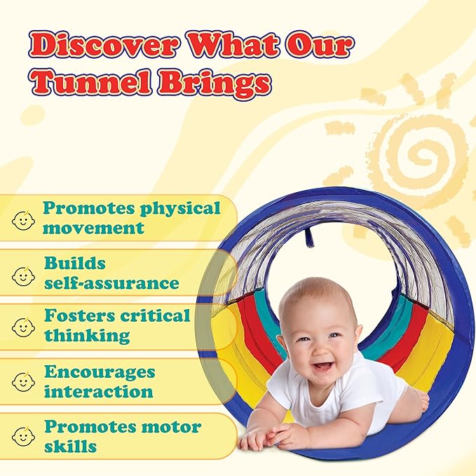Kiddey Play Tunnel for Kids | Crawl Tunnels with See Through Sides
