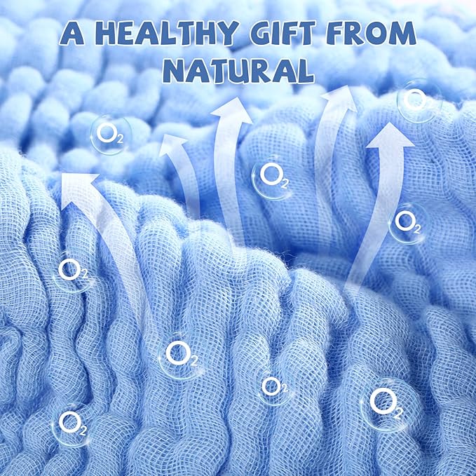 MUKIN Baby Washcloths - Soft Face Cloths for Newborn, Absorbent Bath Wipes 6-12x12 inches