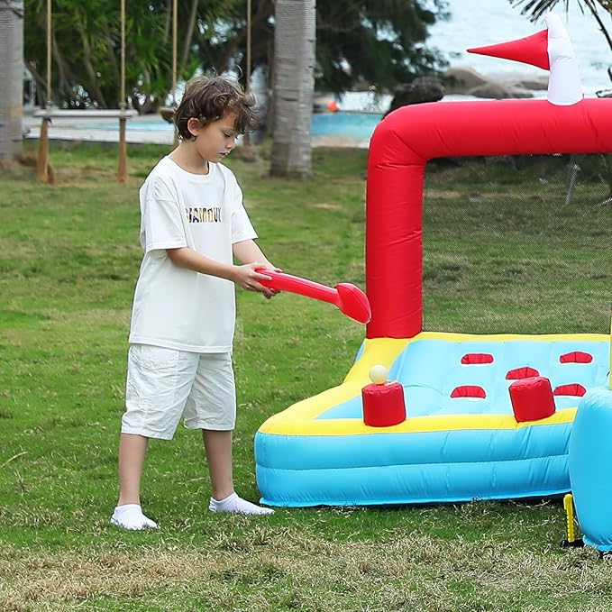 ELEMARA Golf Toy for Inflatable Bounce House, with 2 Inflatable Golf Club and 4 Bobo Balls