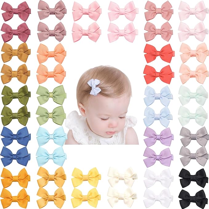 C횋LLOT Baby Hair Clips, 50PCS 2" Fully Lined Hair Bows for Girls