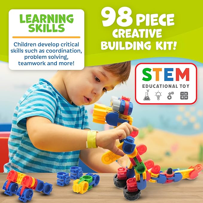 Skoolzy Klikio 8 in 1 Construction Building Engineering Toys 98 7+, Includes